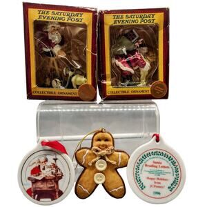 Trevco 4-Vtg Sat. Evening Post Xmas Norman Rockwell Ornaments/1-Ginger Bread Man